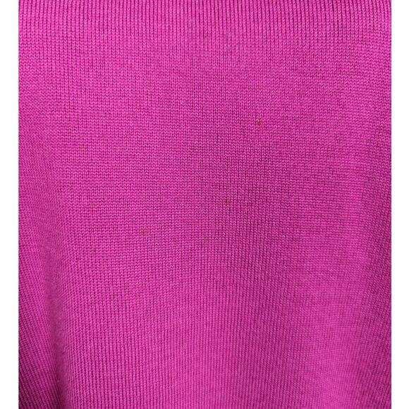 Vintage Marz Wool Short Sleeve Mock Neck Sweater Fuschia Size 14 - Picture 9 of 12